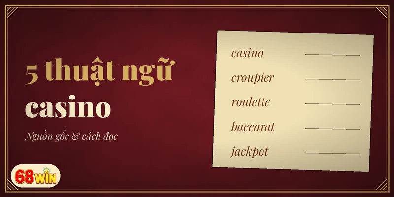 Trang từ điển cổ với năm thuật ngữ casino dành cho người mới